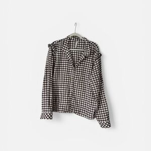 Southern Tide Navy and White Plaid Flannel Blouse